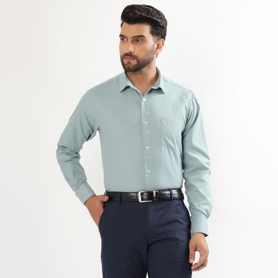 Men's Muted Teal Classic Formal Shirt, Teal Blue, large