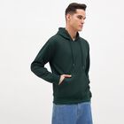 Men's Dark Forest Green Hooded Casual Sweatshirt, गहरा हरा, small image number null