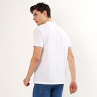 Men's White Polo Collar Casual T-Shirt, White, small