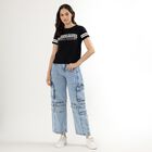 Ladies' 100% Cotton Round Neck T-Shirt, Black, small image number null