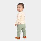 Infants' Light Green Cotton Round Neck Printed Baba Suit, Light Green, small