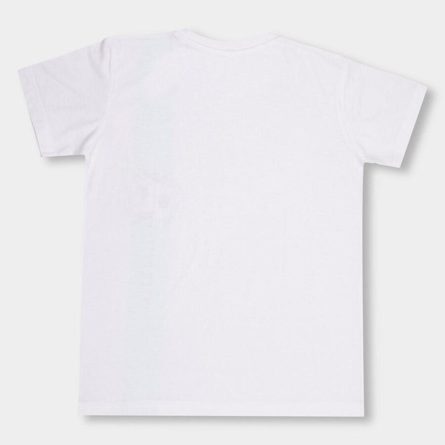 Boys' Half Sleeves T-Shirt, White, large image number null