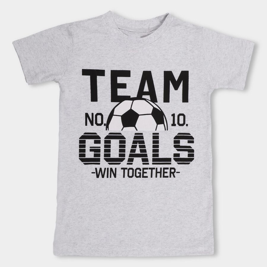 Boys' Half Sleeves T-Shirt , एक्रू मिश्रित, large
