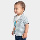 Infants Green Cotton Camp Collar Shirt, हल्का हरा, small