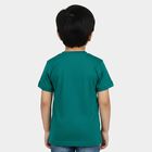 Boys' Green 100% Cotton Round Neck Graphic Print Baba Suit, गहरा हरा, small