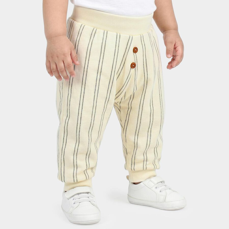 Infants' Off White Jogger Striped Cotton Pyjama, Off White, large