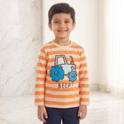 Boys Orange Crew Neck Regular T-Shirt, नारंगी, small