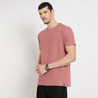 Men's Round Neck Half Sleeves T-Shirt , Pink, small