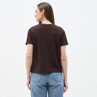 Ladies' Round Neck T-Shirt, Brown, small image number null