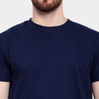 Solid Round Neck T-Shirt, Navy Blue, small image number null