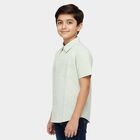 Boys Green Cotton Classic Casual Shirt, Light Green, small