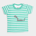 Infants Cotton Stripes T-Shirt, Light Green, small image number null