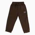 Boys' Dark Olive Brown Regular Fit Cargo Trousers, Brown, small image number null