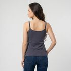 Women's Dark Grey Cotton Scoop Neck Camisole Slip, गहरा ग्रे, small