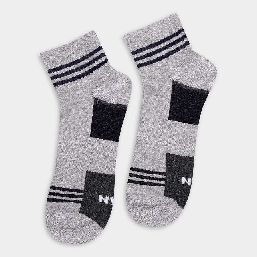Men's Socks (Pack of 2), Melange Light Grey, large image number null