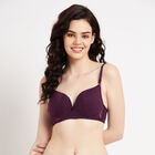 Half Lace Padded Bra, Wine, small image number null