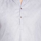 Printed Mandarin Collar Kurta, Light Grey, small image number null