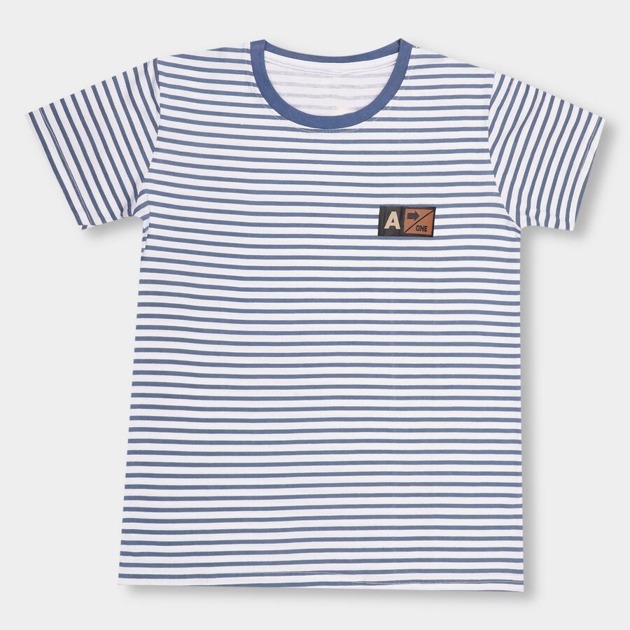 Boys' 100% Cotton Half Sleeves T-Shirt, White, large image number null