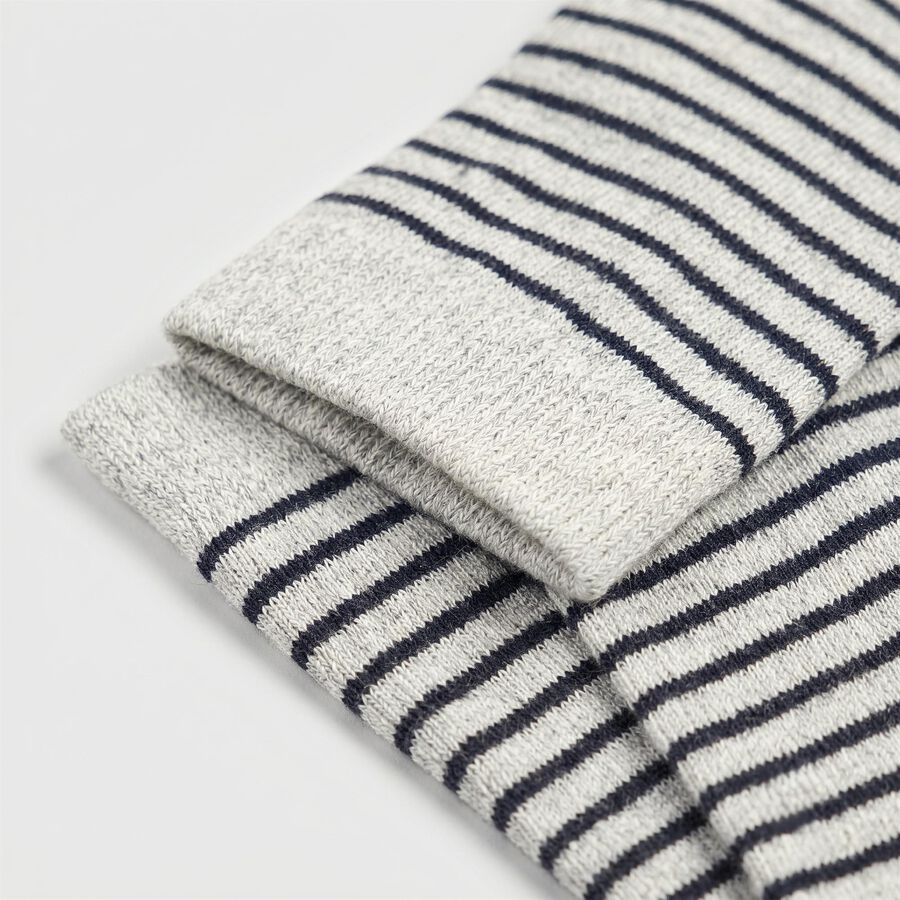 Women's Grey Regular Fit Striped Pack of 1 Socks, गहरा ग्रे, large