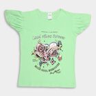 Girl's Cotton T-Shirt, Light Green, small image number null