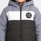 Boys' Light Blue Hooded Puffer Jacket, Light Blue, small