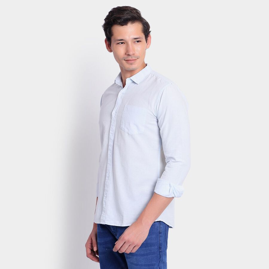 Men's 100% Cotton Casual Shirt, Light Blue, large image number null