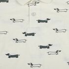 Boys' Off White Cotton Polo Collar Printed T-Shirt, Off White, small