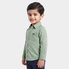 Boys Green Cotton Casual Shirt, Light Green, small