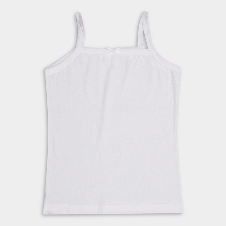 Girls' 100% Cotton Vest, White, large image number null