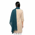 Women's Blue Solid Dupatta, Mid Blue, small