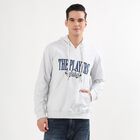 Men's Light Grey Hooded Neck Casual Sweatshirt, मिश्रित हल्का ग्रे, small image number null