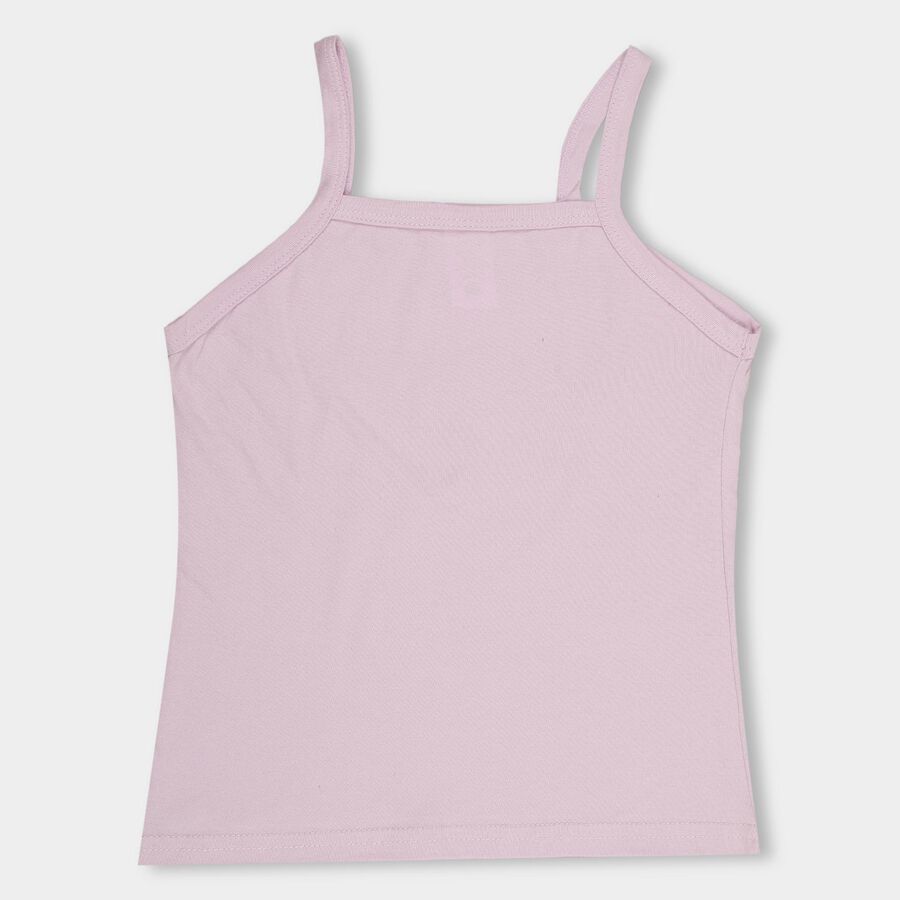 Girls' Pastel Pink Cotton Square Neck Casual Vest, Lilac, large image number null