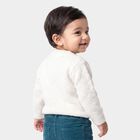 Infants White Crew Neck Long Sleeve Pullover, सफ़ेद, small