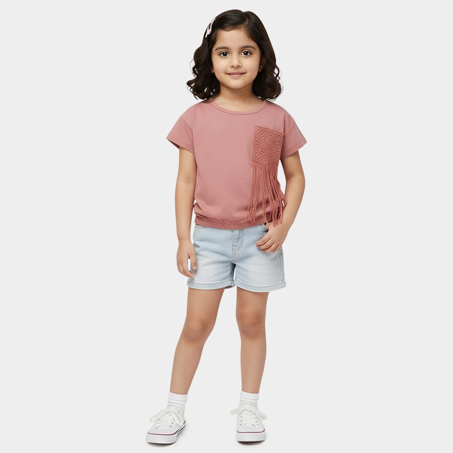 Girls' T-Shirt, हल्का गुलाबी, large