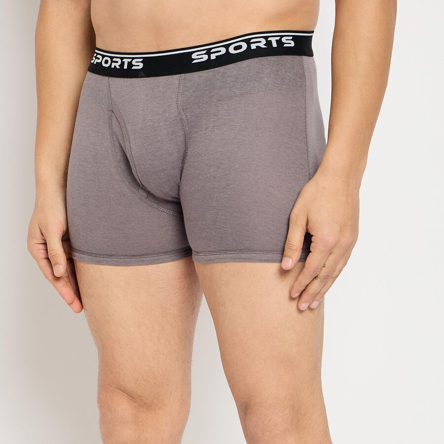 Men's 100% Cotton Trunks, Dark Grey, large