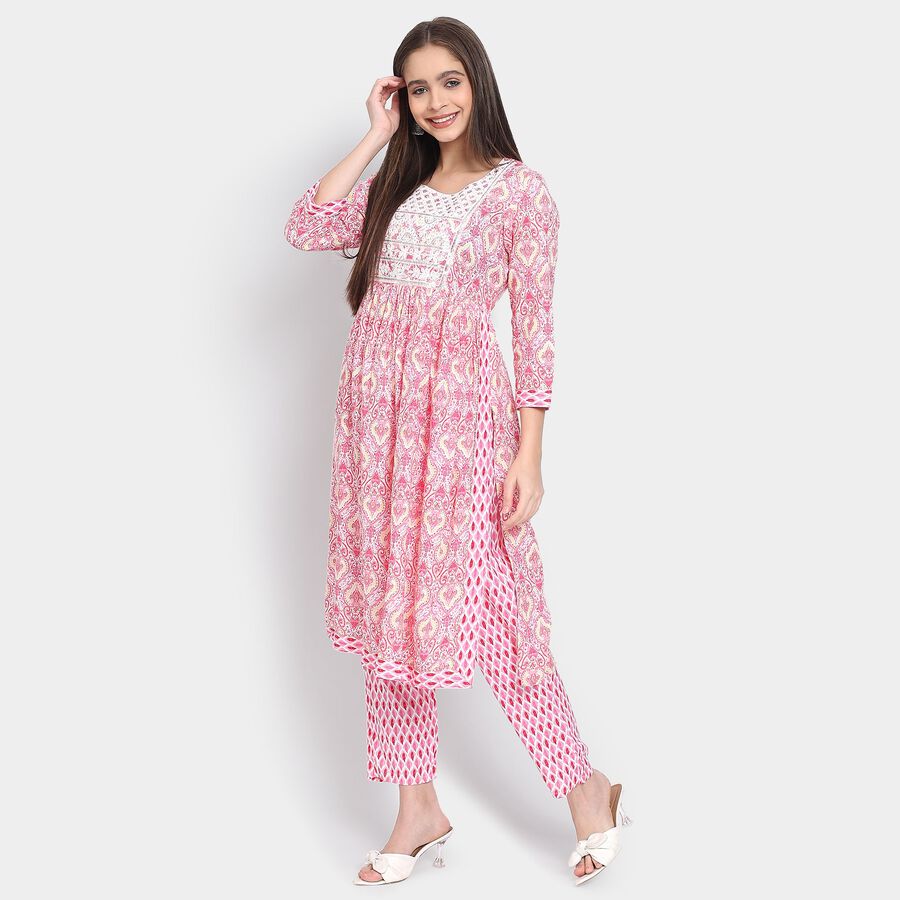 Ladies' Ethnic Set, गुलाबी, large image number null
