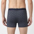 Men's Navy Blue Regular Fit Printed Trunks, नेवी ब्लू, small