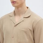 Men's Muted Beige Cuban Collar Casual Shirt, गहरा पीला, small image number null