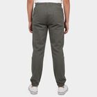 Boys' Dark Grey Regular Fit Solid Jogger Trousers, गहरा ग्रे, small