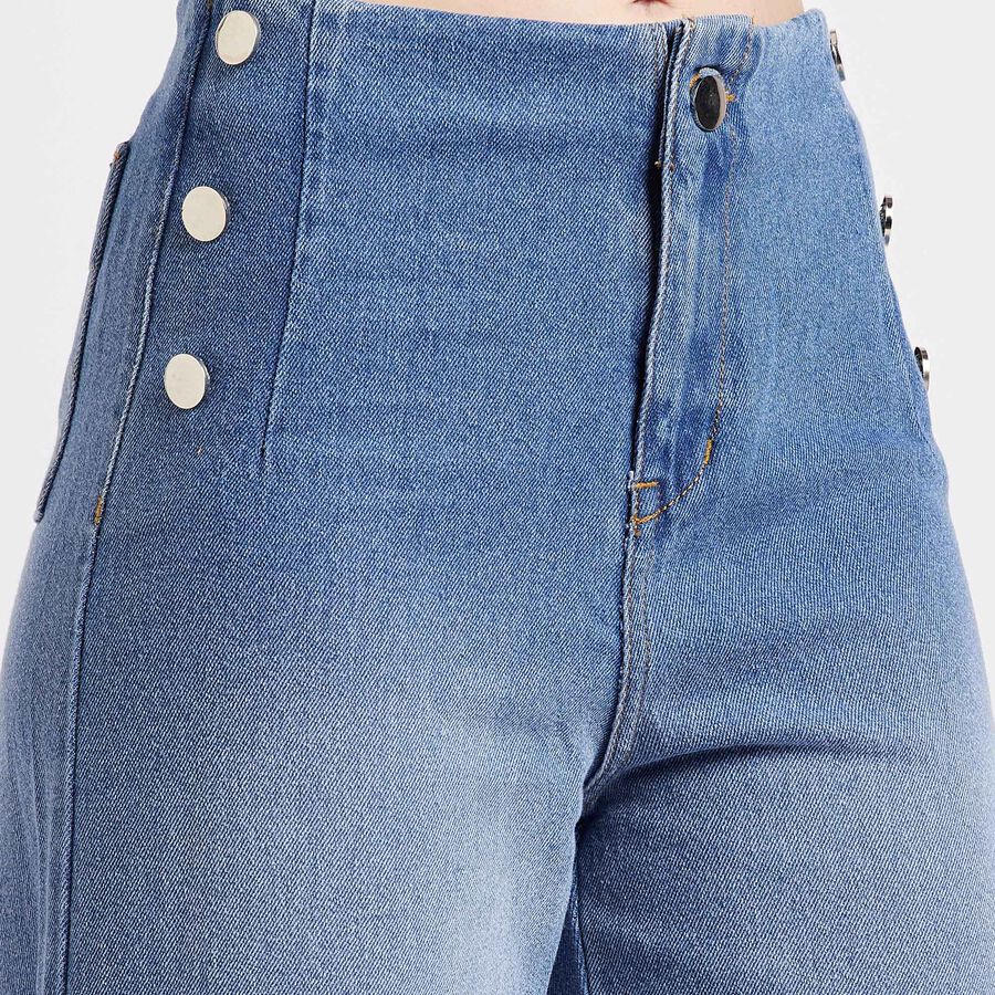 Cotton Embellished Jeans, Light Blue, large image number null