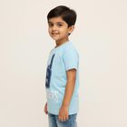 Boys Light Blue Crew Neck Casual T-Shirt, हल्का नीला, small image number null