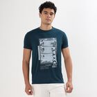 Men's Round Neck Half Sleeves T-Shirt , Teal Blue, small image number null