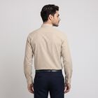 Men's Beige Checked Formal Shirt, Beige, small