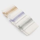 Men's White Striped Pack of 3 Handkerchief, White, small