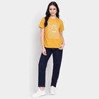 Ladies'  Stripes Round Neck T-Shirt, Mustard, small