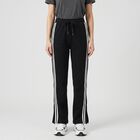 Women's Black Side-Striped Track Pants, काला, small