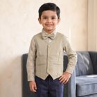 Boys' Green Cotton Collar Neck Shirt, Light Green, small