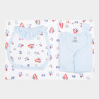 Infants Printed Cotton Baby Gift Set, Light Blue, small image number null