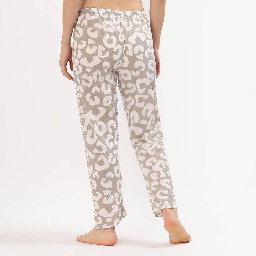 Women's Muted Taupe Printed Relaxed Fit Pyjama, Light Grey, large