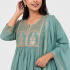 Women's Light Green Embroidered Ethnic Set, हल्का हरा, small